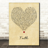 Hillsong Worship Faith Vintage Heart Song Lyric Wall Art Canvas Framed Print