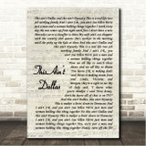 Hank Williams Jr. This Aint Dallas Vintage Script Song Lyric Wall Art Canvas Framed Print