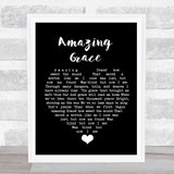 Amazing Grace Black Heart Song Lyric Quote Music Print