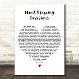 Heatwave Mind Blowing Decisions White Heart Song Lyric Wall Art Canvas Framed Print