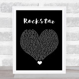 Post Malone Rockstar Black Heart Song Lyric Quote Music Print