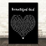 INXS Beautiful Girl Black Heart Song Lyric Wall Art Canvas Framed Print