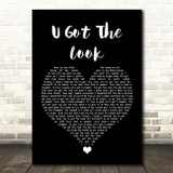 Prince U Got The Look Black Heart Song Lyric Quote Music Print