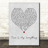 Ian Brown Time Is My Everything Grey Heart Song Lyric Wall Art Canvas Framed Print