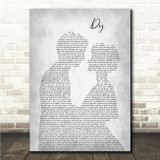Incubus Dig Man Lady Bride Groom Wedding Grey Song Lyric Wall Art Canvas Framed Print