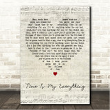 Ian Brown Time Is My Everything Script Heart Song Lyric Wall Art Canvas Framed Print