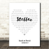 Incubus Stellar Simple Heart Pale Grey Song Lyric Wall Art Canvas Framed Print