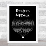Queen Dragon Attack Black Heart Song Lyric Quote Music Print