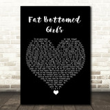 Queen Fat Bottomed Girls Black Heart Song Lyric Quote Music Print