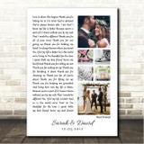 Jason Mraz Best Friend 3 or 6 Square Wedding Photos White Side Script Song Lyric Wall Art Canvas Framed Print