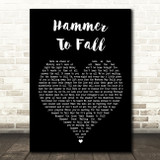 Queen Hammer To Fall Black Heart Song Lyric Quote Music Print