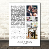 John Legend Never Break 3 or 6 Square Wedding Photos White Side Script Song Lyric Wall Art Canvas Framed Print