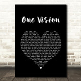 Queen One Vision Black Heart Song Lyric Quote Music Print