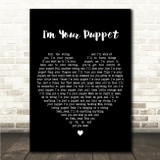 James & Bobby Purify Im Your Puppet Black Heart Song Lyric Wall Art Canvas Framed Print