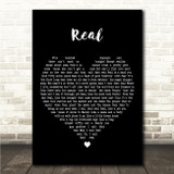 James Wesley Real Black Heart Song Lyric Wall Art Canvas Framed Print