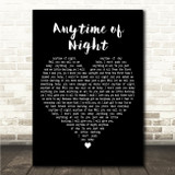 Jesse Roper Anytime of Night Black Heart Song Lyric Wall Art Canvas Framed Print