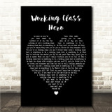 John Lennon Working Class Hero Black Heart Song Lyric Wall Art Canvas Framed Print