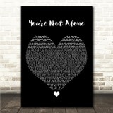 Josh A Youre Not Alone Black Heart Song Lyric Wall Art Canvas Framed Print