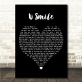 Justin Bieber U Smile Black Heart Song Lyric Wall Art Canvas Framed Print