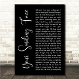James Taylor Your Smiling Face Black Script Song Lyric Wall Art Canvas Framed Print