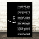 John Lennon Love Black Script Song Lyric Wall Art Canvas Framed Print