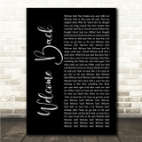 John Sebastian Welcome Back Black Script Song Lyric Wall Art Canvas Framed Print