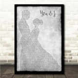 John Legend You & I Grey Man Lady Dancing Song Lyric Wall Art Canvas Framed Print