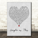 Jake Bugg Simple as This Grey Heart Song Lyric Wall Art Canvas Framed Print