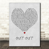 Joel Corry & Jax Jones OUT OUT Grey Heart Song Lyric Wall Art Canvas Framed Print