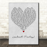 Joel Corry & Tom Grennan Lionheart (Fearless) Grey Heart Song Lyric Wall Art Canvas Framed Print