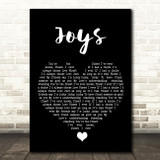Roberto Surace Joys Black Heart Song Lyric Quote Music Print