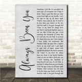 Jessie Murph Always Been You Grey Rustic Script Song Lyric Wall Art Canvas Framed Print