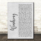 John Denver Windsong Grey Rustic Script Song Lyric Wall Art Canvas Framed Print