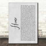 John Legend Home Grey Rustic Script Song Lyric Wall Art Canvas Framed Print