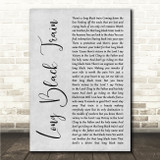Josh Turner Long Black Train Grey Rustic Script Song Lyric Wall Art Canvas Framed Print