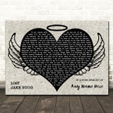Jake Bugg Lost Heart Angel Wings Halo Memorial Song Lyric Wall Art Canvas Framed Print