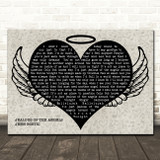 Jenn bostic Jealous of the Angels Heart Angel Wings Halo Memorial Song Lyric Wall Art Canvas Framed Print