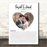 Janet Jackson Together Again Heart Wedding Photo White Names Date Bottom Script Song Lyric Wall Art Canvas Framed Print