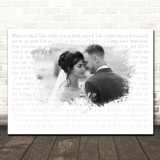 James Morrison I Won't Let You Go Landscape Smudge White Grey Wedding Photo Song Lyric Wall Art Canvas Framed Print