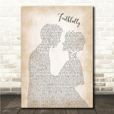 Journey Faithfully Man Lady Bride Groom Wedding Song Lyric Wall Art Canvas Framed Print