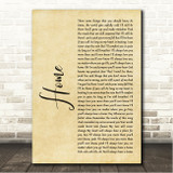 John Legend Home Rustic Script Song Lyric Wall Art Canvas Framed Print