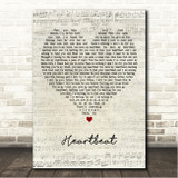 James Arthur Heartbeat Script Heart Song Lyric Wall Art Canvas Framed Print