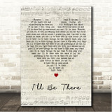 Jane McDonald I'll Be There Script Heart Song Lyric Wall Art Canvas Framed Print