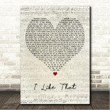 Janelle Monáe I Like That Script Heart Song Lyric Wall Art Canvas Framed Print