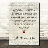 Jerry Butler & Betty Everett Let It Be Me Script Heart Song Lyric Wall Art Canvas Framed Print