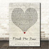 Jessie Ware Freak Me Now Script Heart Song Lyric Wall Art Canvas Framed Print