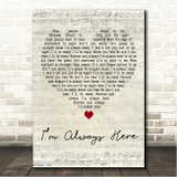 Jimi Jamison Im Always Here Script Heart Song Lyric Wall Art Canvas Framed Print