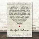 Jimmy Buffett Barefoot Children Script Heart Song Lyric Wall Art Canvas Framed Print