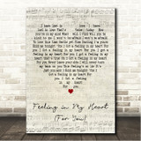 Joan Armatrading Feeling in My Heart (For You) Script Heart Song Lyric Wall Art Canvas Framed Print