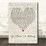 Joe Cocker ft. Jennifer Warnes Up Where We Belong Script Heart Song Lyric Wall Art Canvas Framed Print
